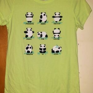 Green Cat & Jack Panda T-shirt, Girls XL (14-16)